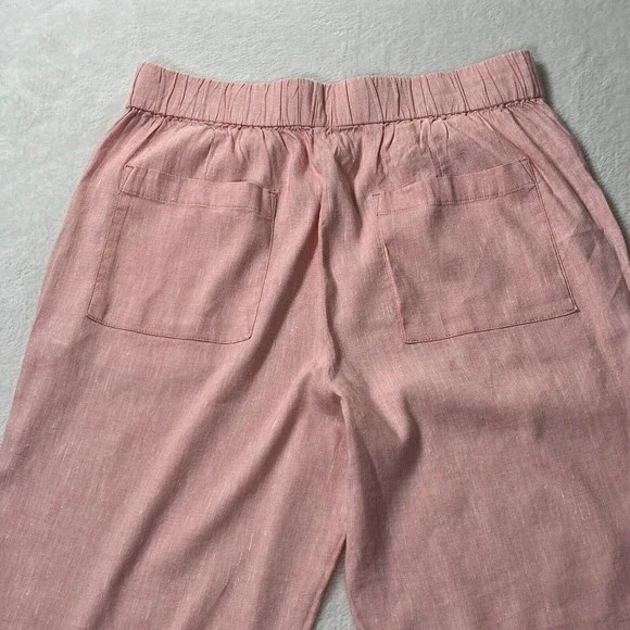 Lou & Grey Crosshatch Soft Stretch Linen Blend Pants Womens M - Picture 5 of 13